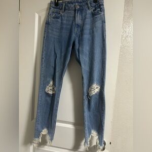 Zoe Karssen Blue Relaxed Jeans with Distressed Detailing